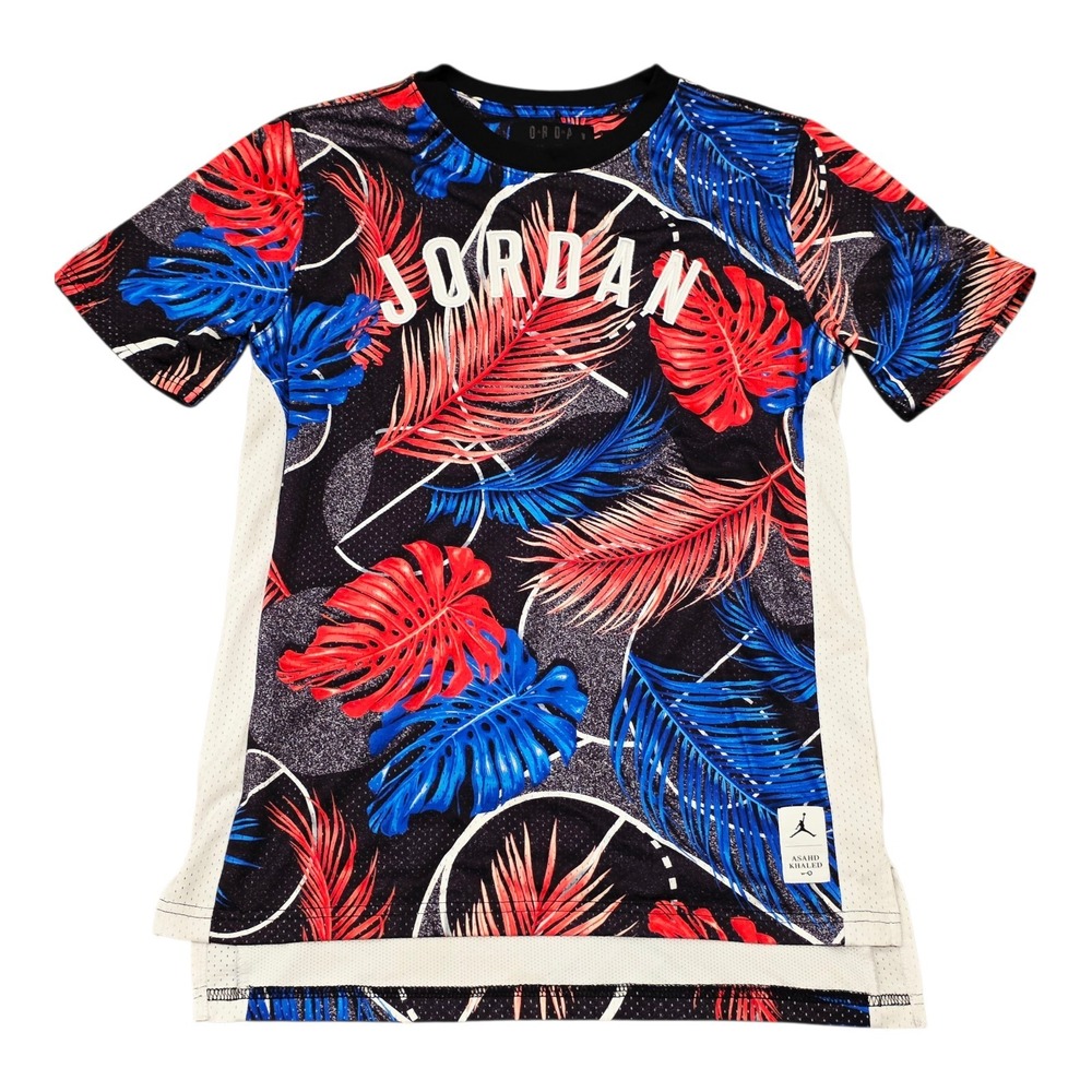 Nike Air Jordan ASAHD KHALED JUNGLE Multi-Color Boy's Jersey Tee Sz XL